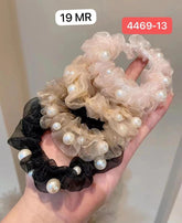 Impression Women's Pearly Net Scrunchies (Pack of 12)